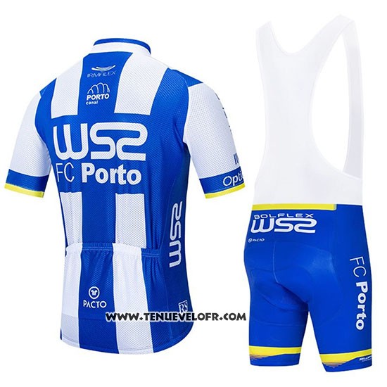 2020 Maillot Ciclismo W52-FC Porto Blanc Bleu Manches Courtes et Cuissard